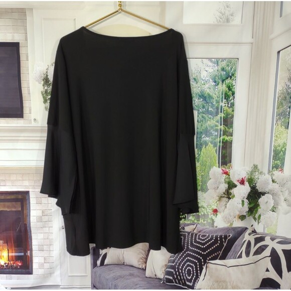 Roz & Ali Size 3X Top Bell Sleeve Black Popover Tunic WhimsyGoth Stevie Nicks - Picture 5 of 9